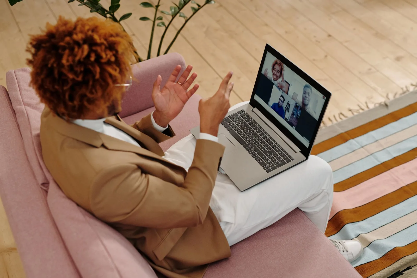 Business meeting using a laptop to schedule appointments