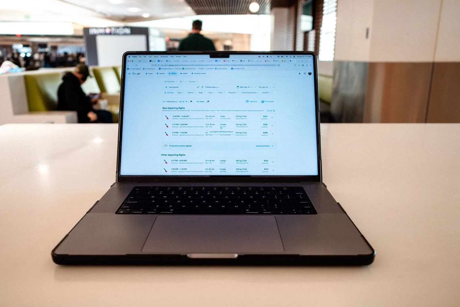 A modern AI booking system interface on a computer screen