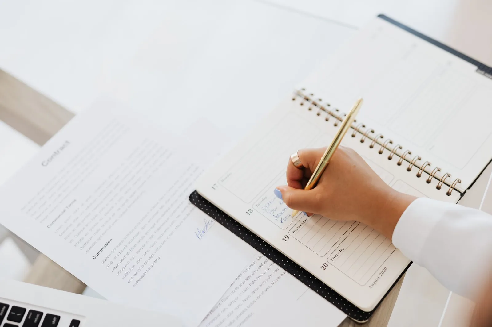 A business owner using an online booking system