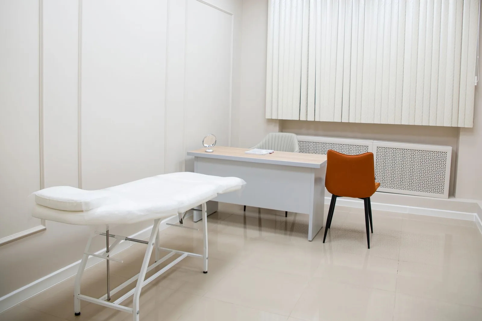 Interior of a doctor's office with a computer for appointment management
