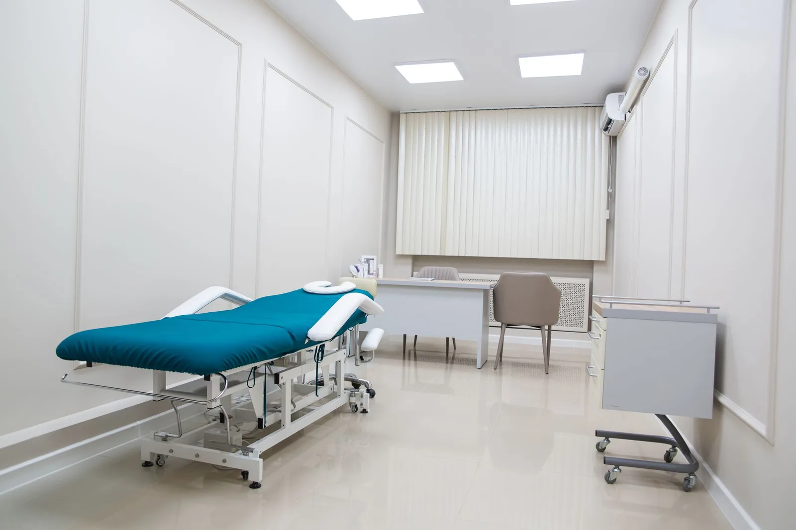 Interior of a doctor's office with a computer for appointment management