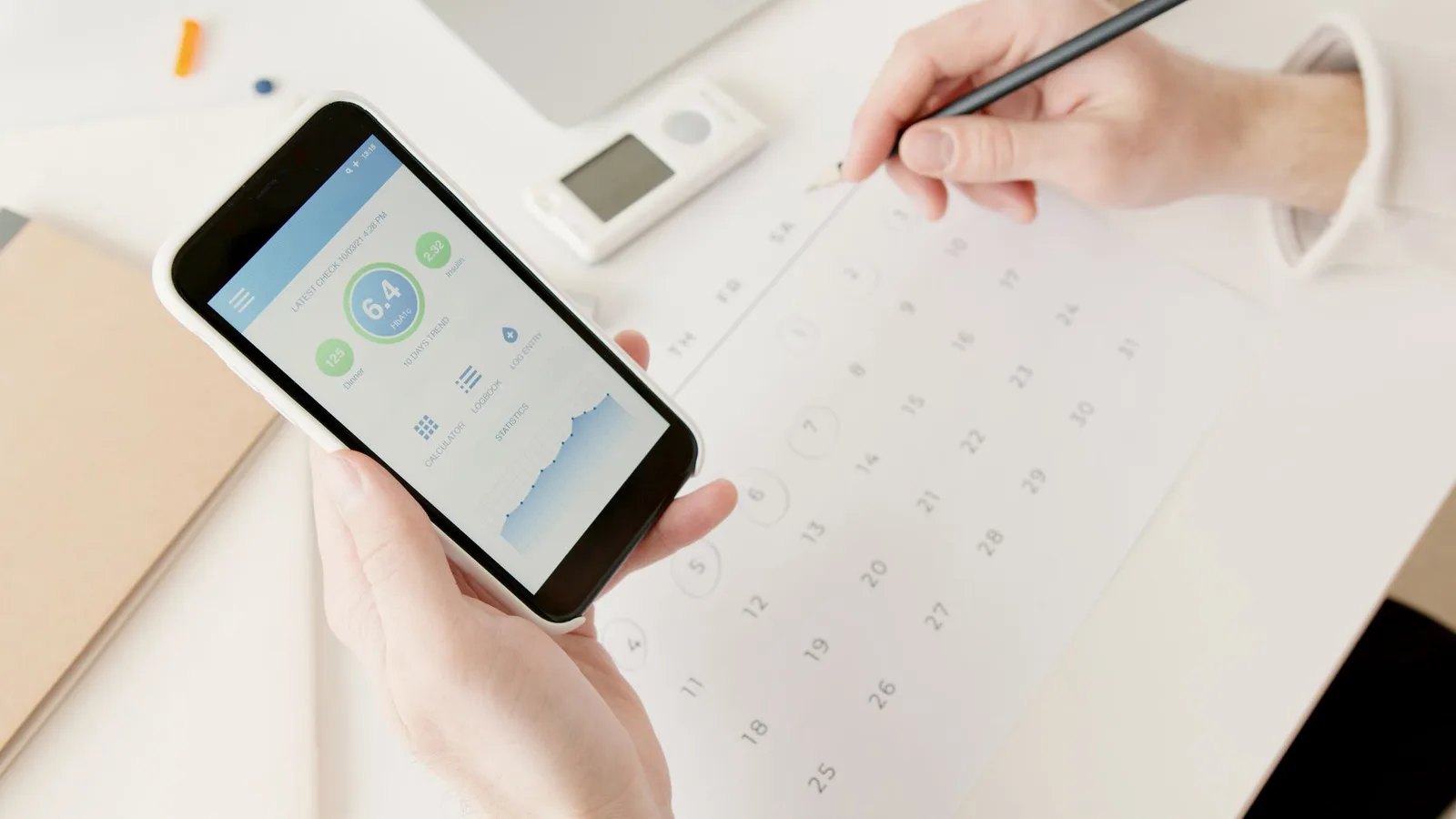 A business owner using a scheduling app on a tablet