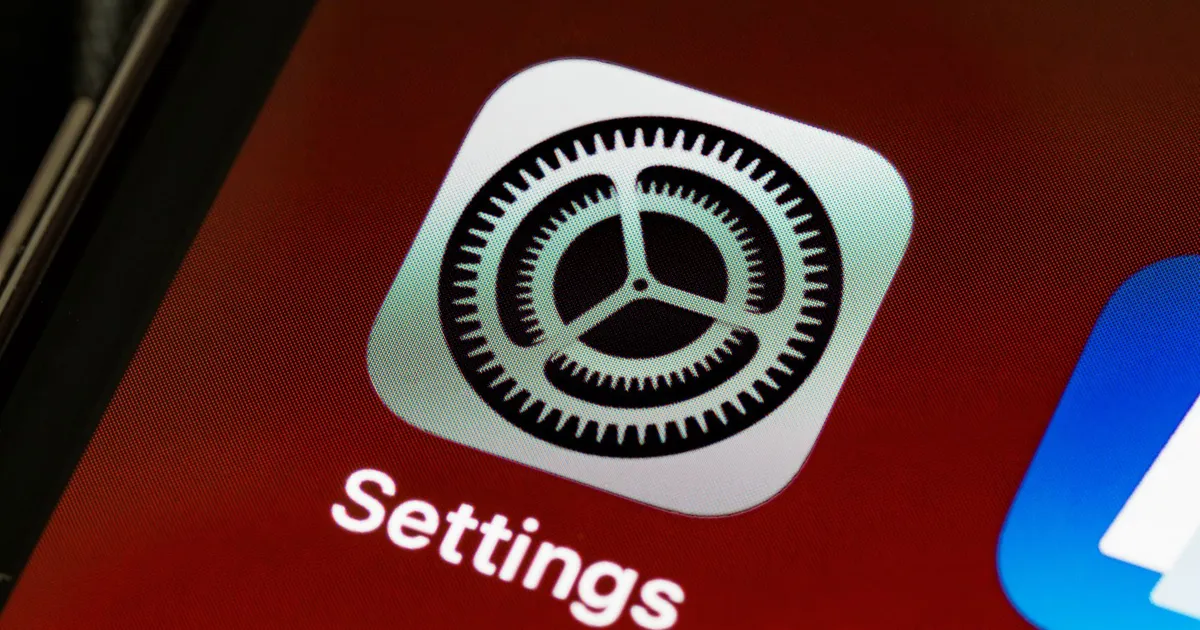 Smartphone screen showing the app settings icon