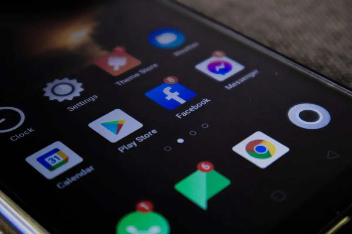 Close-up of a phone screen with app icons