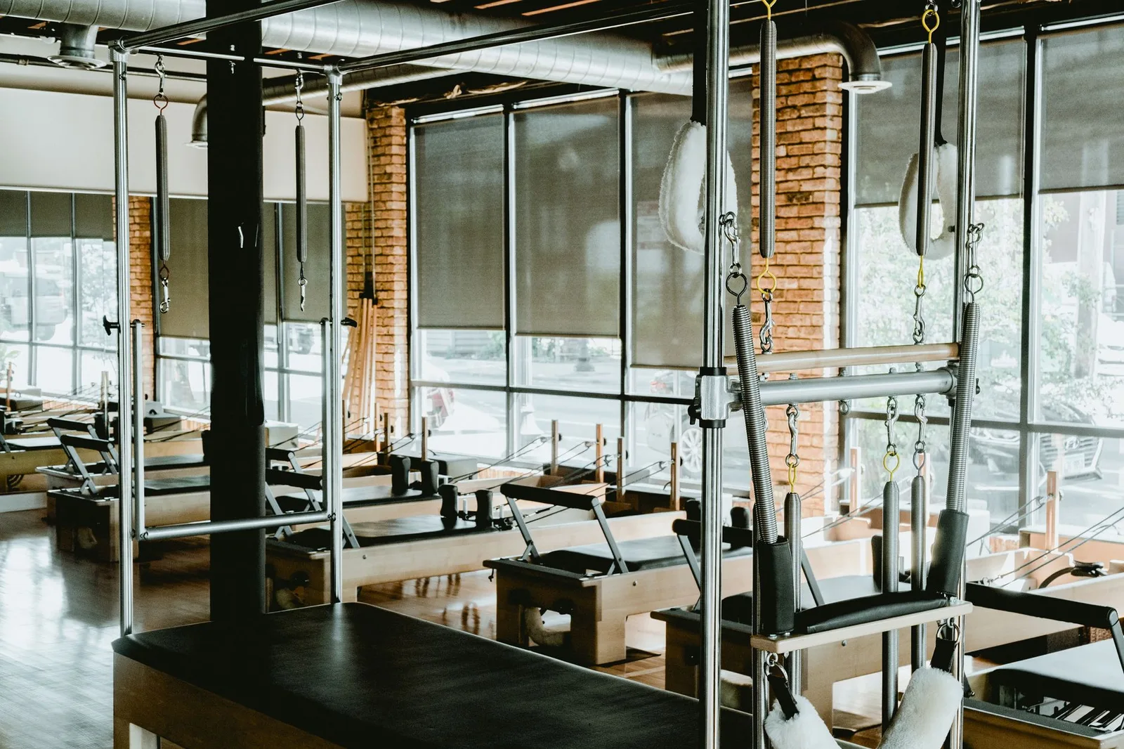 Interior of a modern wellness center with booking system